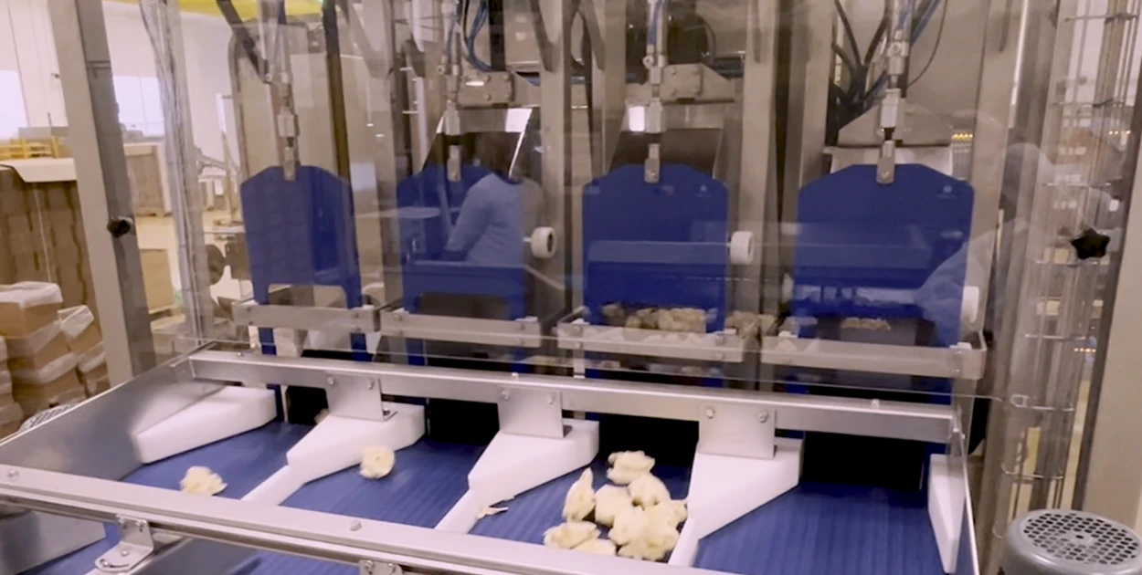 Dough product packaging line
